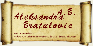 Aleksandra Bratulović vizit kartica